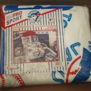 Vintage toronto blue jays cordinating blanket new marimac 1993